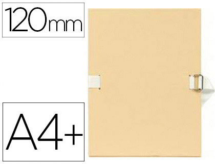 CHEMISE EXACOMPTA CARTON PAPIER TOIL 240X320MM DOS EXTENSIBLE 120MM SANGLE COTON BOUCLE CRANTE COLORIS MASTIC