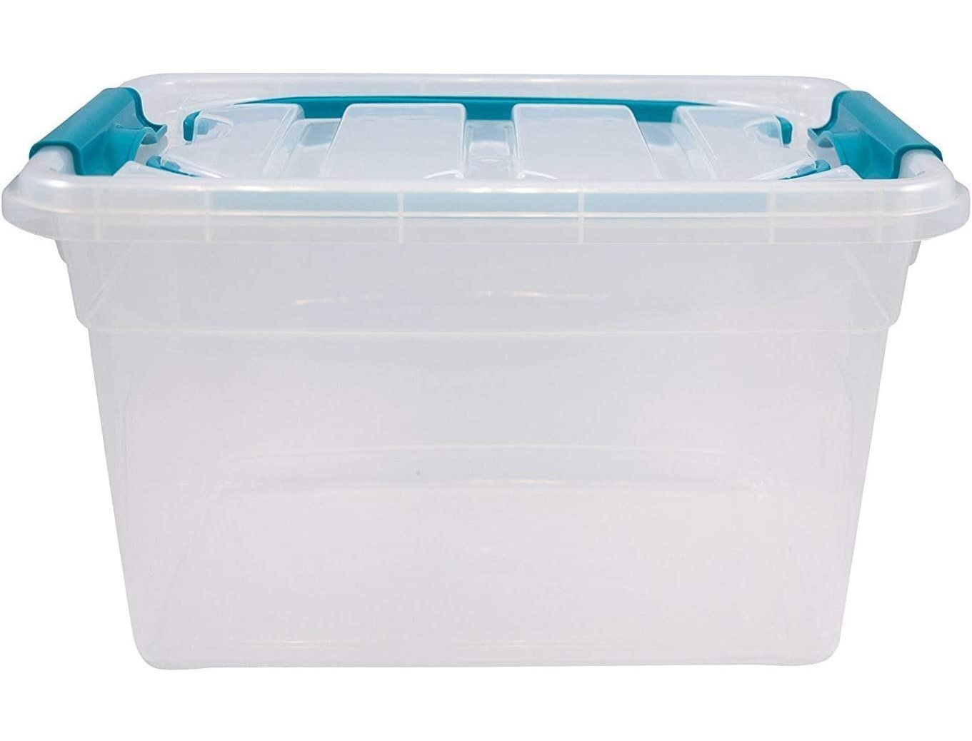 BOITE DE TRANSPORT 13L 38X26X21 TRANSPARENTE AVEC POIGNEE